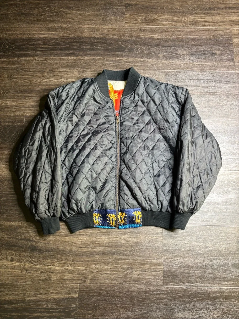 Vintage Y2K Versace AOP Style Reversible Bomber Jacket